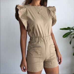 Maje Beige Zip-Up romper size 36